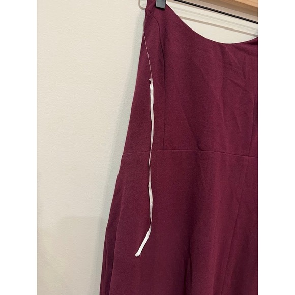 Lulus Burgundy Strapless High Slit Maxi Dress Formal Evening Gown XL - Picture 6 of 13